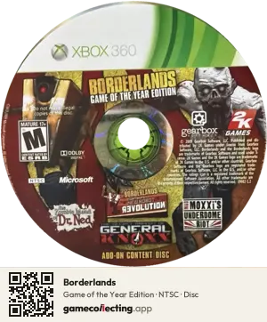 Borderlands Xbox 360, NTSC disc