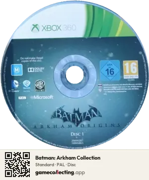 Batman: Arkham Collection Xbox 360, PAL disc