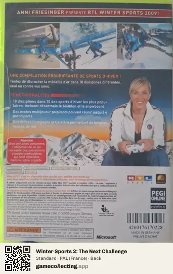 Winter Sports 2: The Next Challenge Xbox 360, France box back