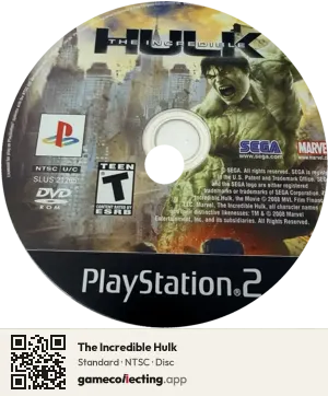 The Incredible Hulk PlayStation 2, NTSC disc