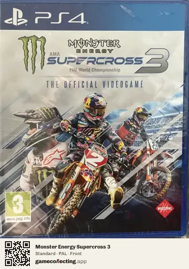 Monster Energy Supercross 3 PlayStation 4, PAL box front