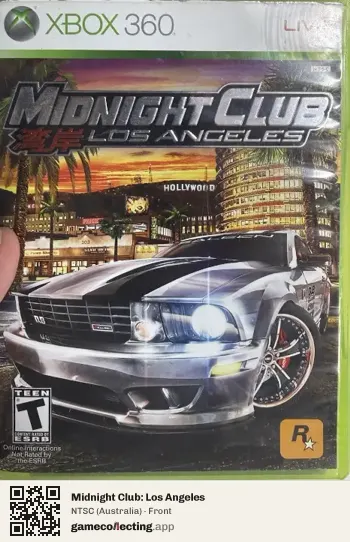 Midnight Club: Los Angeles Xbox 360, Australia box front