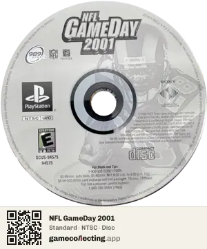 NFL GameDay 2001 PlayStation, NTSC disc