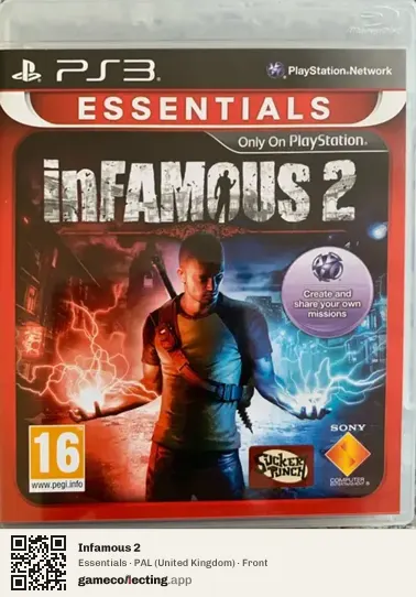 Infamous 2 PlayStation 3, United Kingdom box front