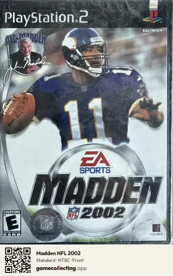 Madden NFL 2002 PlayStation 2, NTSC box front
