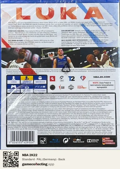 NBA 2K22 PlayStation 4, Germany box back