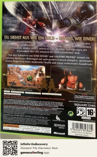 Infinite Undiscovery Xbox 360, Germany box back