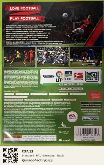 FIFA 12 Xbox 360, Germany box back