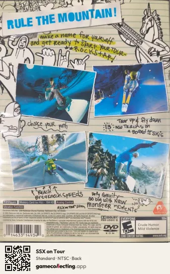 SSX on Tour PlayStation 2, NTSC box back