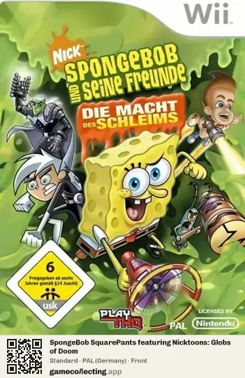 SpongeBob SquarePants featuring Nicktoons: Globs of Doom Nintendo Wii, Germany box front