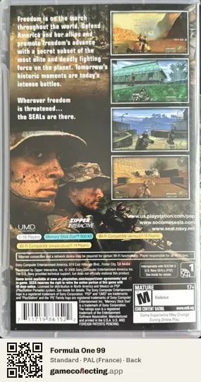 Formula One 99 PlayStation, France box back