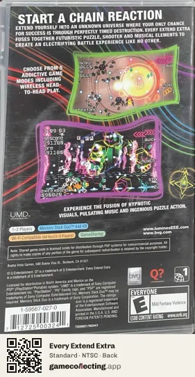 Every Extend Extra PlayStation Portable, NTSC box back