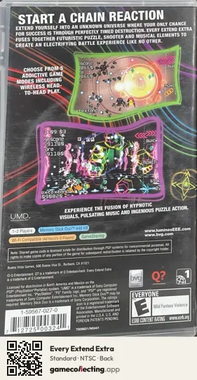 Every Extend Extra PlayStation Portable, NTSC box back