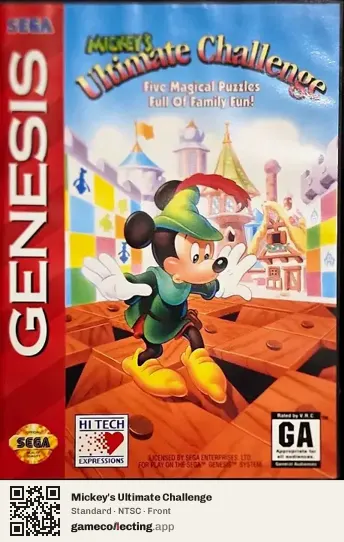 Mickey's Ultimate Challenge Sega Mega Drive / Genesis, NTSC box front