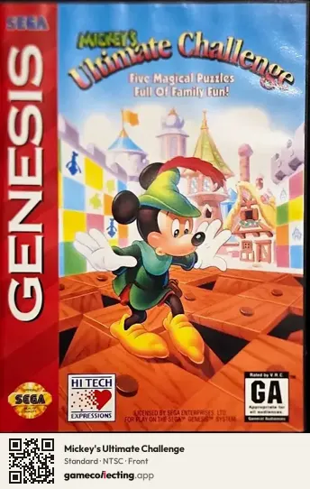 Mickey's Ultimate Challenge Sega Mega Drive / Genesis, NTSC box front