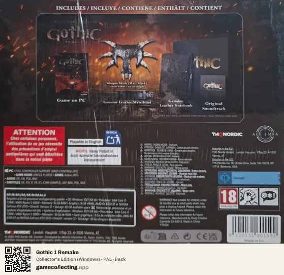 Gothic 1 Remake Computer, PAL box back