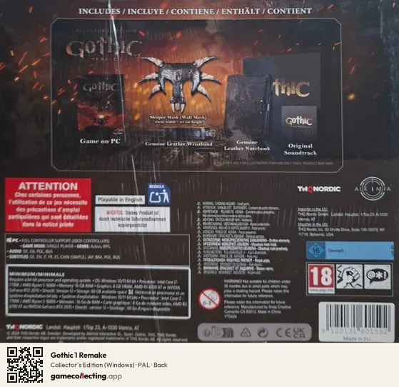 Gothic 1 Remake Computer, PAL box back