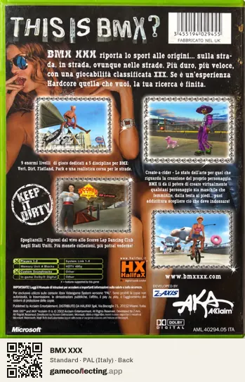 BMX XXX Xbox, Italy box back