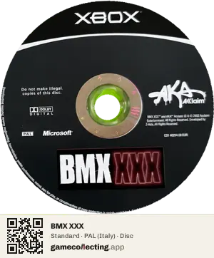 BMX XXX Xbox, PAL disc