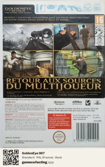 GoldenEye 007 Nintendo Wii, France box back