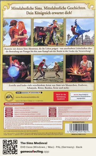 The Sims Medieval Computer, Germany box back