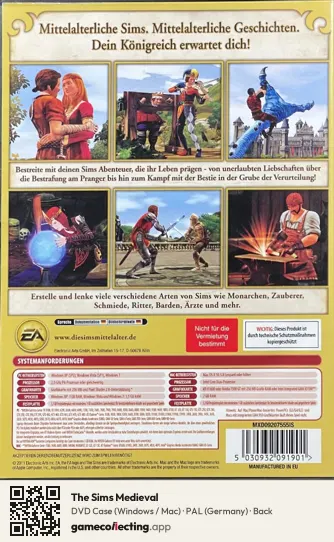 The Sims Medieval Computer, Germany box back