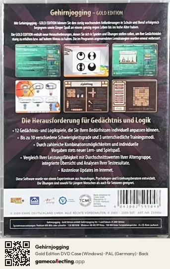 Gehirnjogging Computer, Germany box back