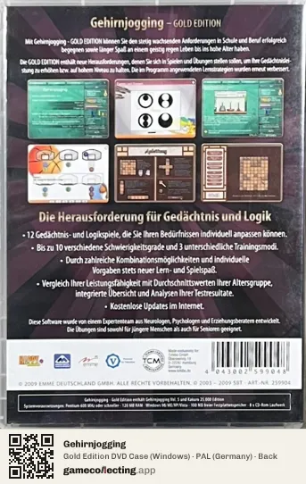 Gehirnjogging Computer, Germany box back