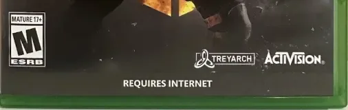 Call of Duty: Black Ops 4, the ESRB box on its front