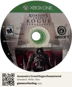 Assassin's Creed Rogue Remastered Xbox One, NTSC disc