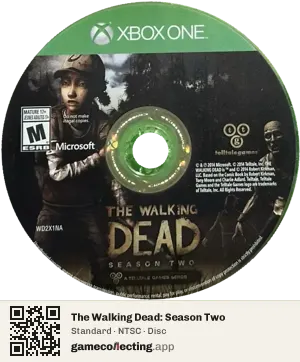 The Walking Dead: Season Two Xbox One, NTSC disc