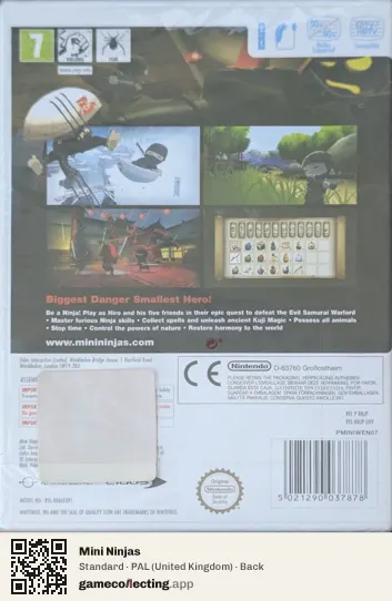 Mini Ninjas Nintendo Wii, United Kingdom box back