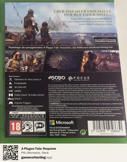 A Plague Tale: Requiem Xbox Series X, Germany box back