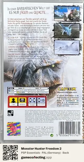 Monster Hunter Freedom 2 PlayStation Portable, Germany box back