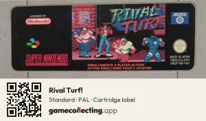 Rival Turf! Super Nintendo Entertainment System, PAL cartridge label