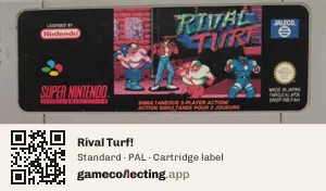Rival Turf! Super Nintendo Entertainment System, PAL cartridge label