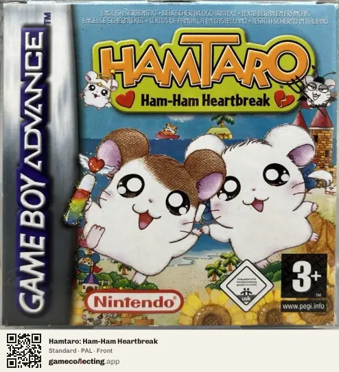 Hamtaro: Ham-Ham Heartbreak Game Boy Advance, PAL box front