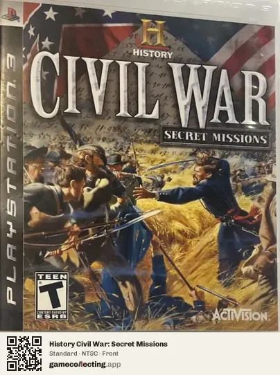 History Civil War: Secret Missions PlayStation 3, NTSC box front