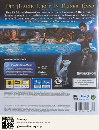 Sorcery PlayStation 3, Germany box back