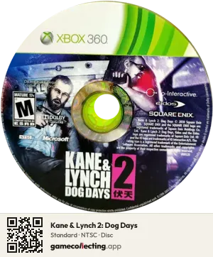 Kane & Lynch 2: Dog Days Xbox 360, NTSC disc