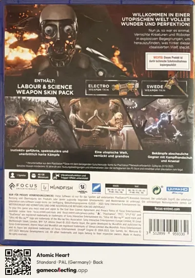 Atomic Heart PlayStation 5, Germany box back