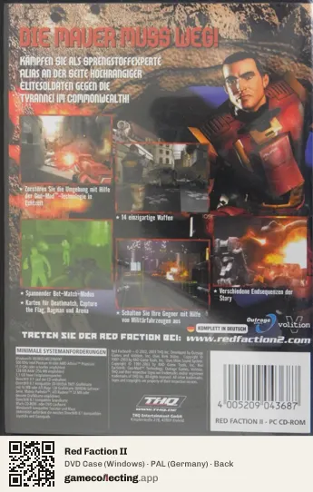 Red Faction II Computer, Germany box back