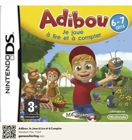 Adibou: Je Joue à Lire et à Compter Nintendo DS, PAL box front