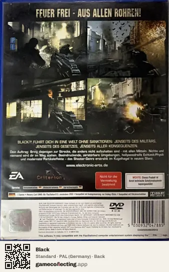 Black PlayStation 2, Germany box back