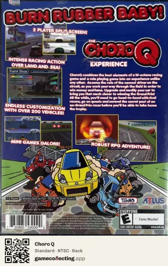 Choro Q PlayStation 2, NTSC box back