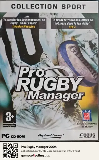 Pro Rugby Manager 2004 Computer, PAL box front