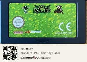 Dr. Muto Game Boy Advance, PAL cartridge label
