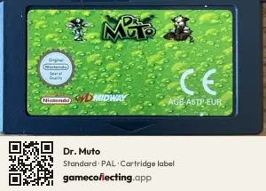 Dr. Muto Game Boy Advance, PAL cartridge label