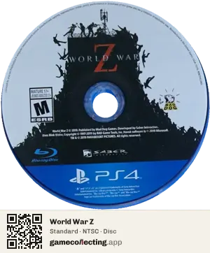 World War Z PlayStation 4, NTSC disc