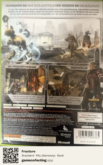 Fracture Xbox 360, Germany box back